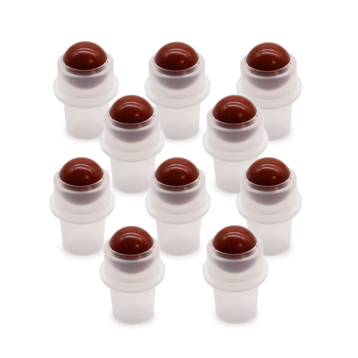 Ponta de rolo de pedras preciosas para frasco de 5 ml - Jaspe vermelho