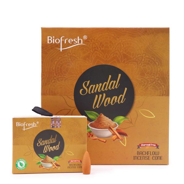 Cones de Incenso de Refluxo Biofresh (40 Cones) - Sândalo