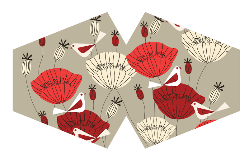Masques Personnalisés en Tissu Adulte - Coquelicots D'Orient