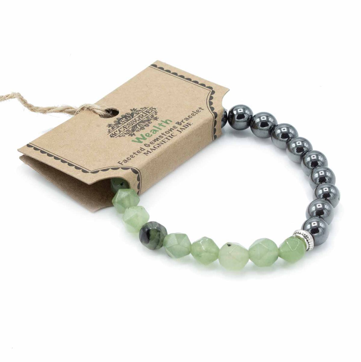 Pulseira de Pedra Preciosa Esculpida - Jade Magnético