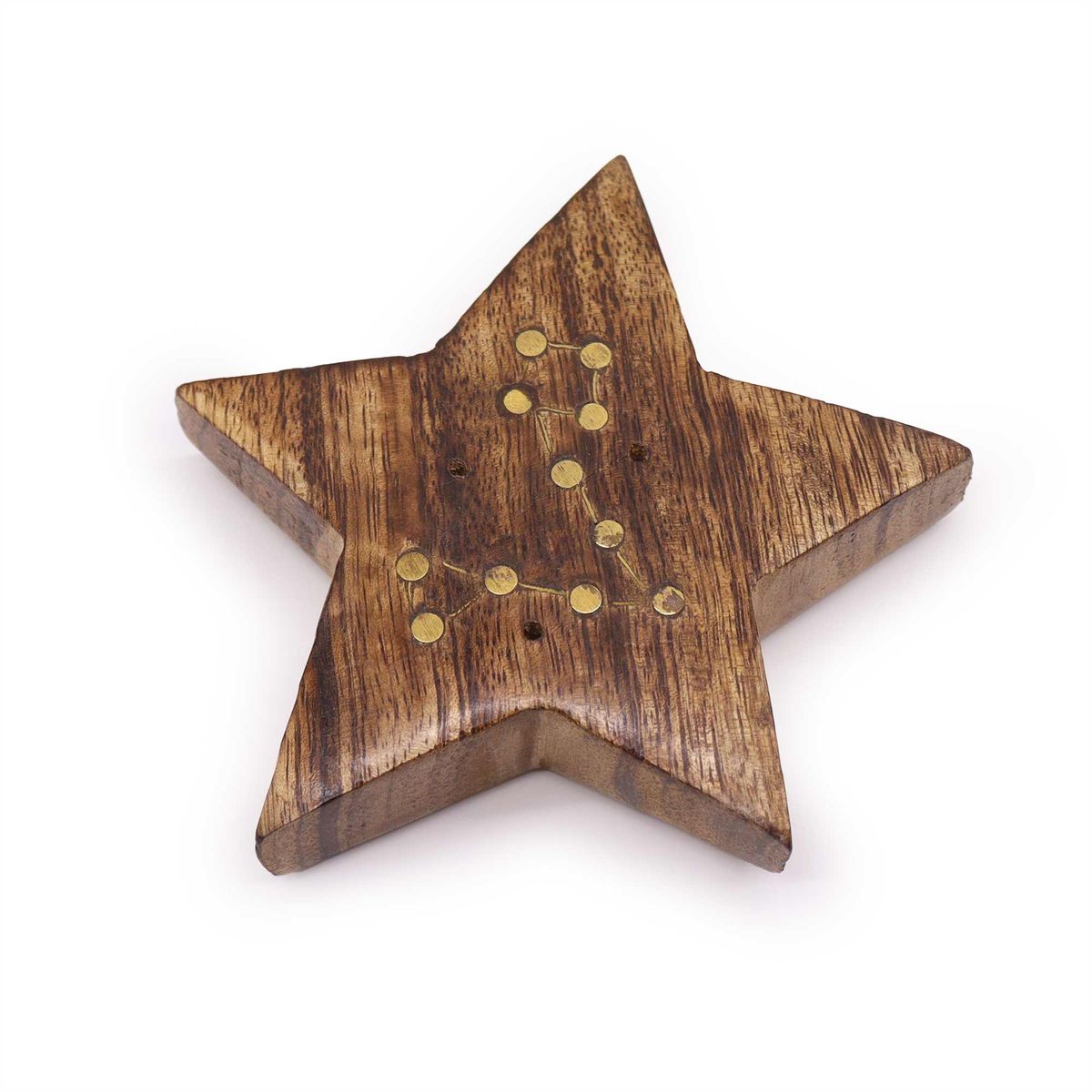 Queimador de incenso com signos do zodíaco gravados em latão - Estrela
