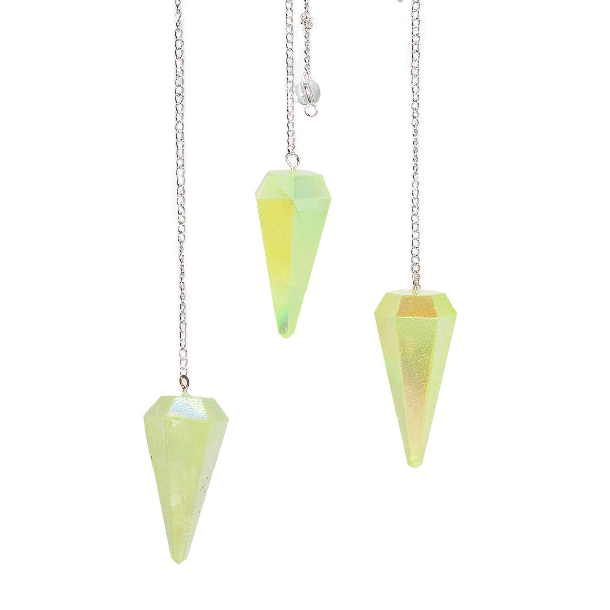 Pêndulo de seis faces - Cristal Aurora Verde Pálido - 4 cm