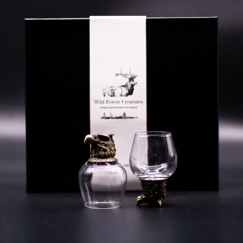 Gift Set of 6 Bottom Up Glasses (100ml) - Wild Forest Creatures