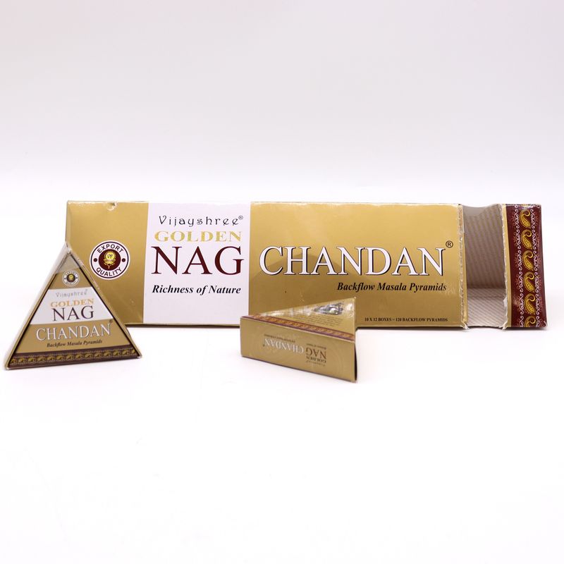 Cône d'Encens à flux inversé - Chandan 42g Jumbo Golden Nag