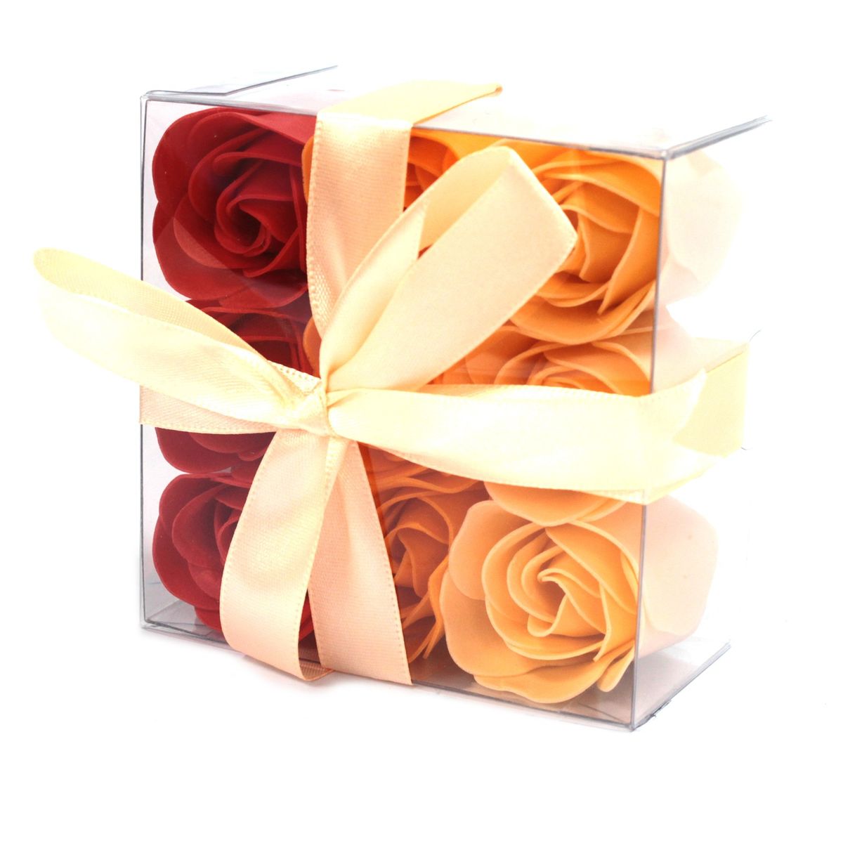 Conjunto de 9 flores de sabão - rosas pêssego