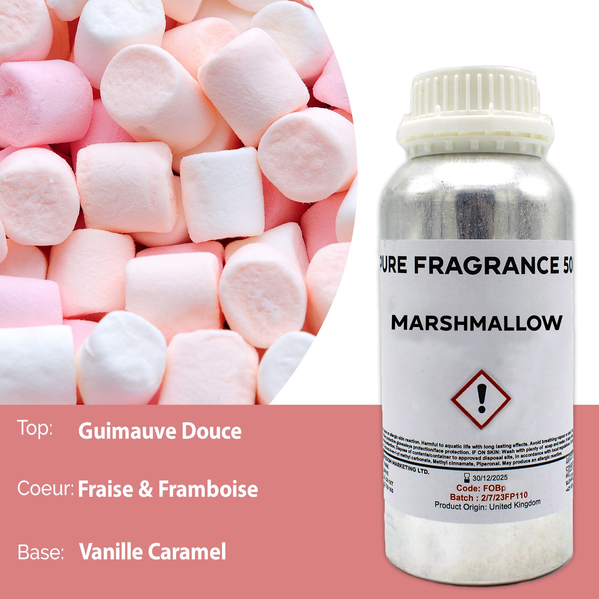 Óleo de fragrância puro de marshmallow - 500 ml