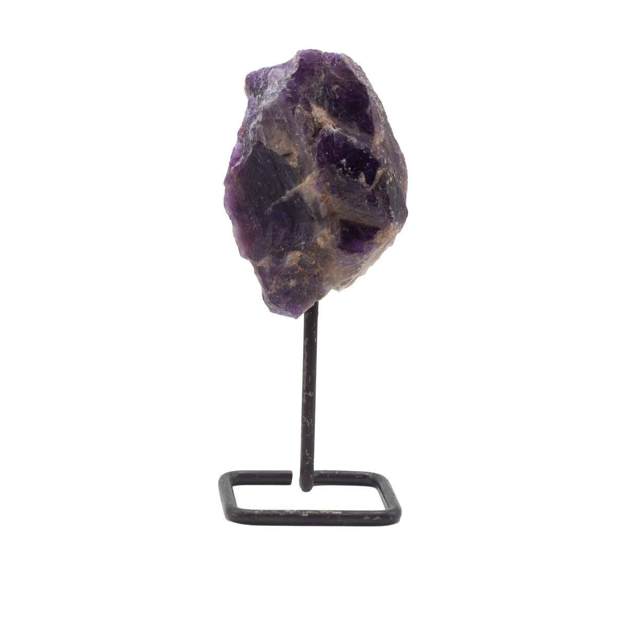 Muestra mineral em suporte metálico - amatista