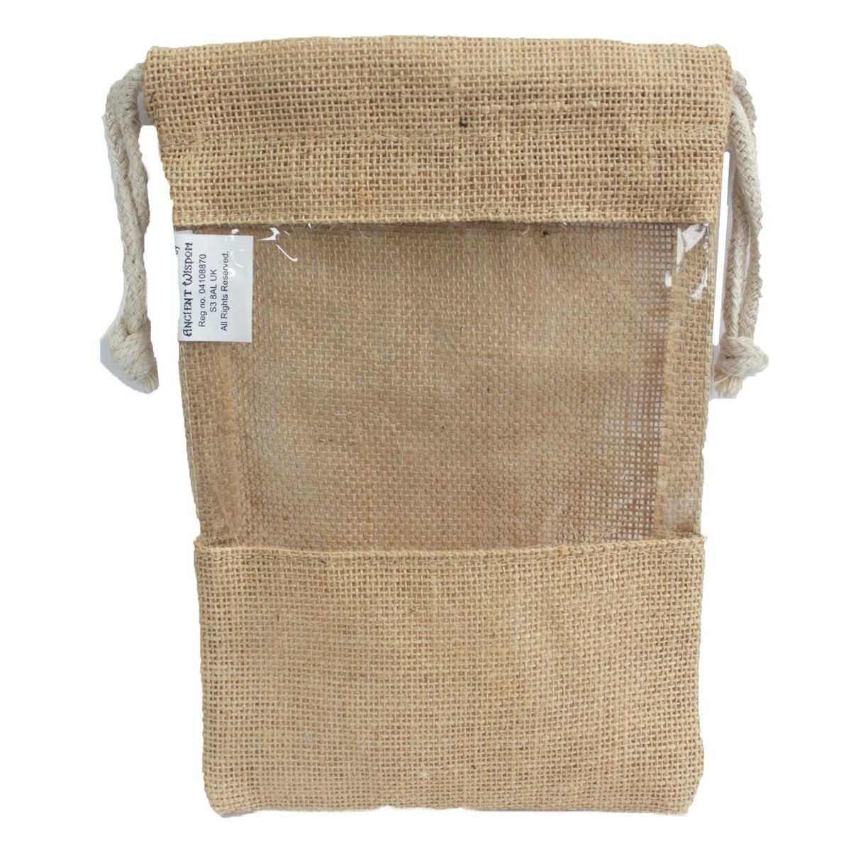Saco de juta com janela 25x16 cm