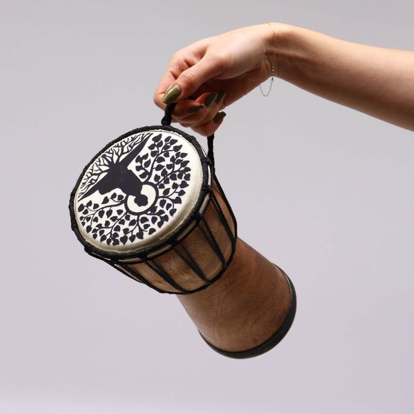 Tambour Djembé Fait Main à Plateau Large - 25 cm