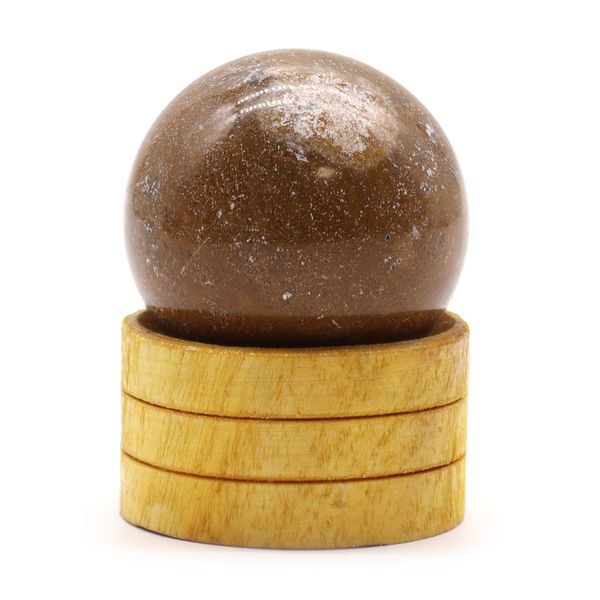 Esfera de Cristal de Pedra Natural com Base  40mm - Ágata Oceano