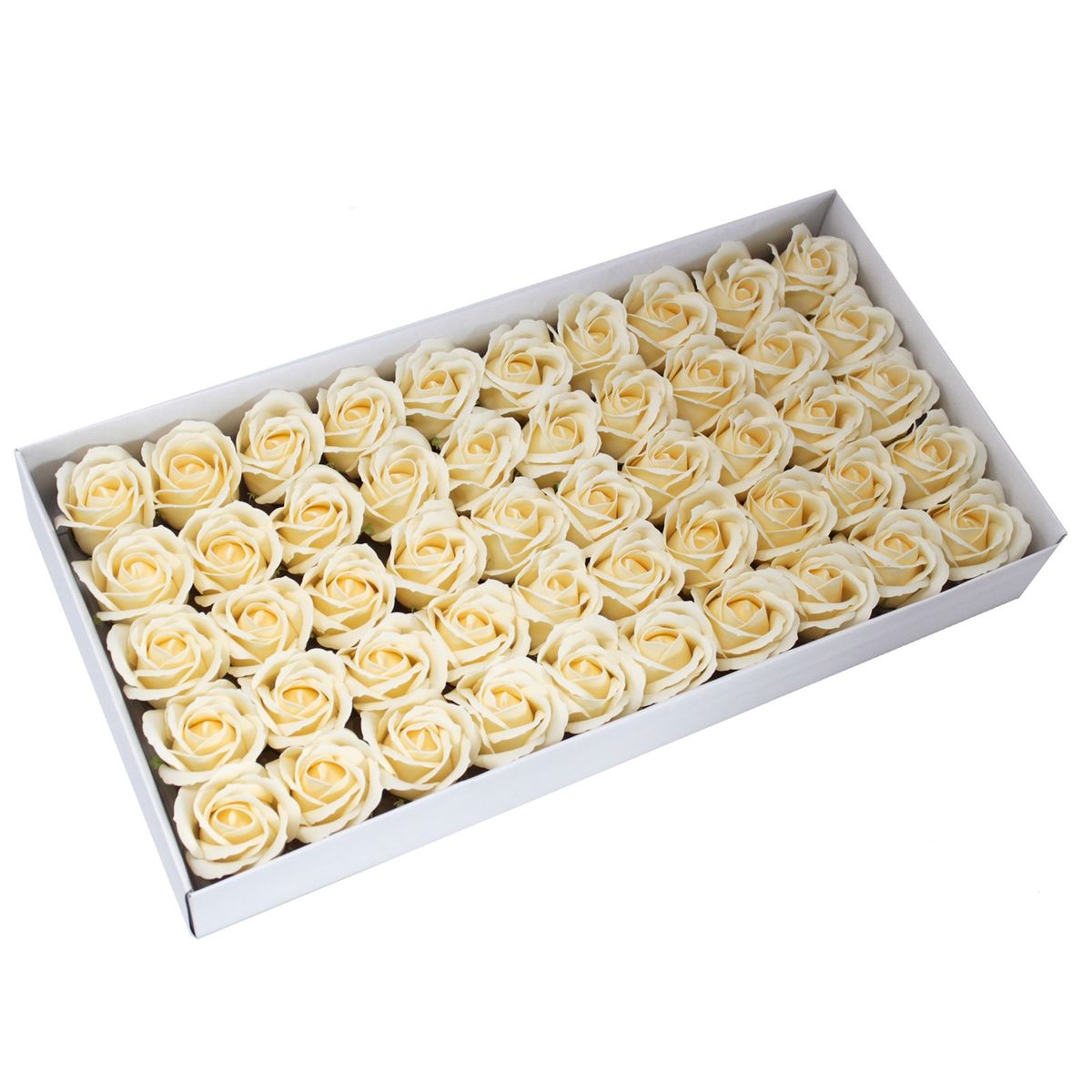 Flor decorativa para artesanato, tamanho médio - marfim