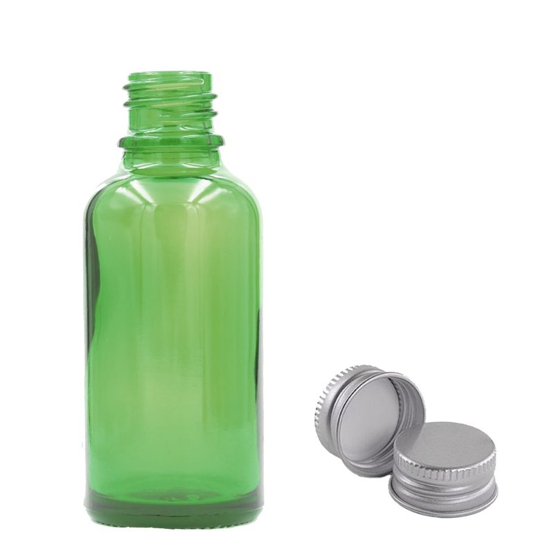 50ml Zelená Skleněná Lahvička - Bez Uzávěru