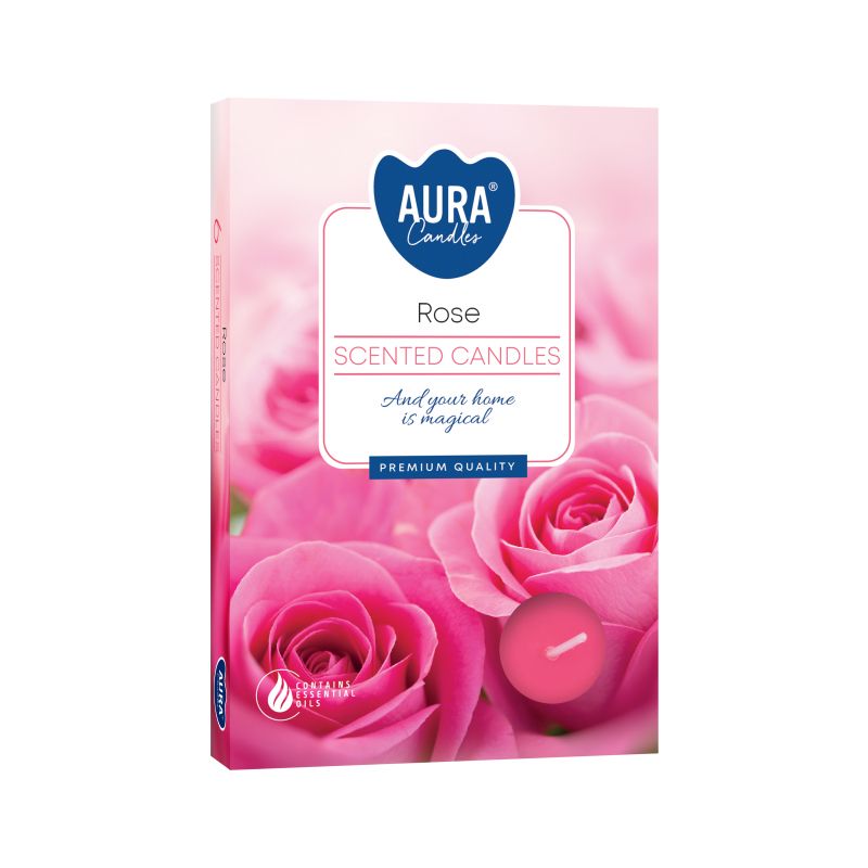 1 conjunto de 6 velas perfumadas - Rosa