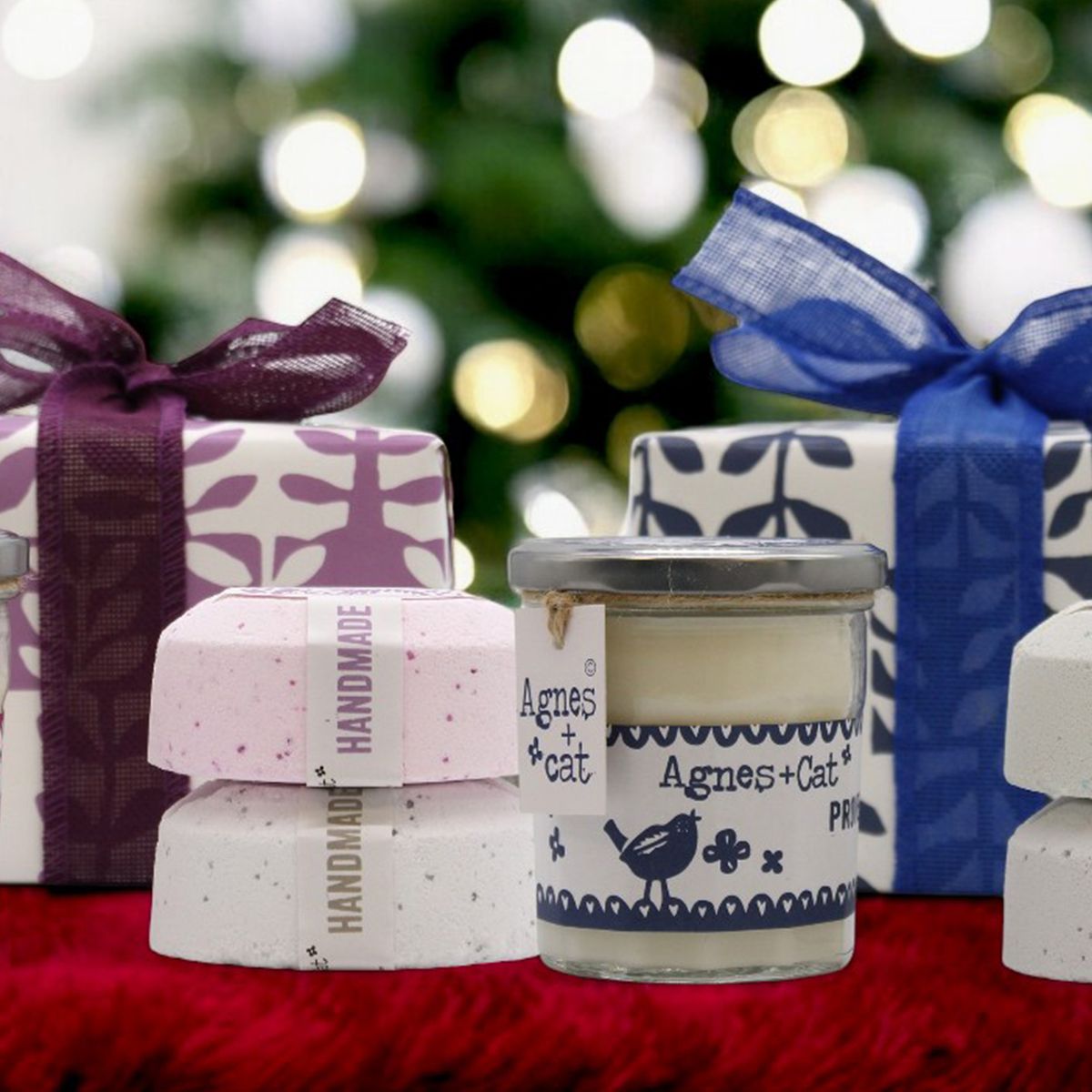 Coffret Cadeaux Agnes&Cat Bougie et Bombes de Bain