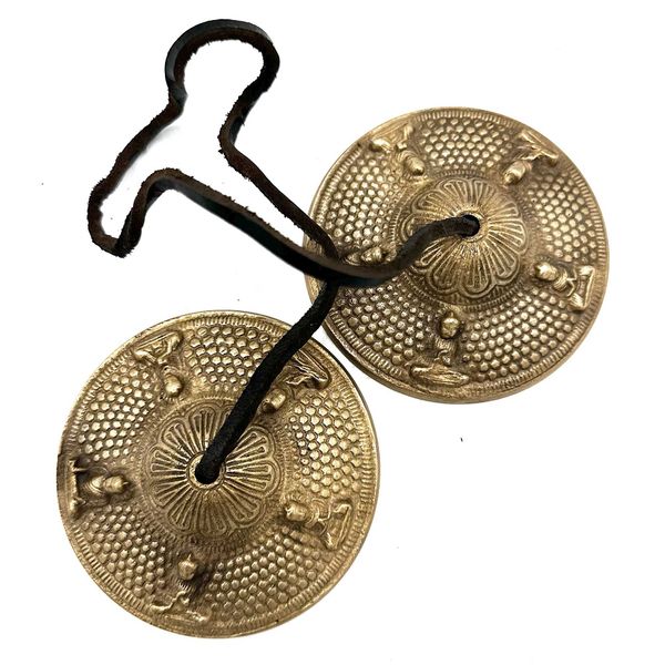 Tingsha Tibétain - Cinq Bouddhas - Environ 9,5 cm