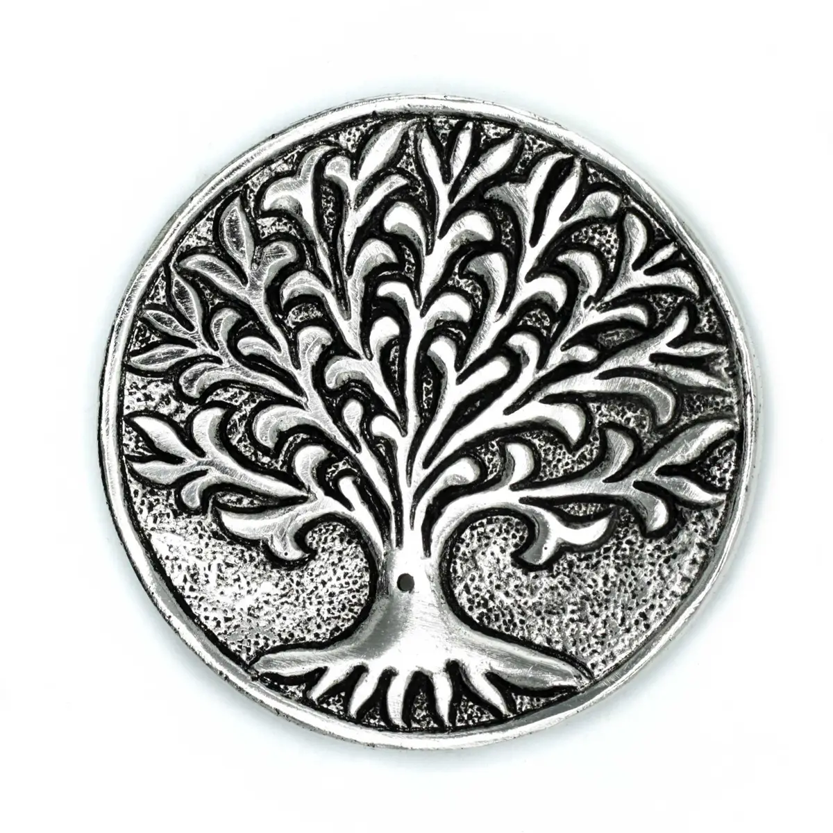 Polished Aluminium Tree of Life Incense Holder 10cm — Incense · GlowDuty apothecary