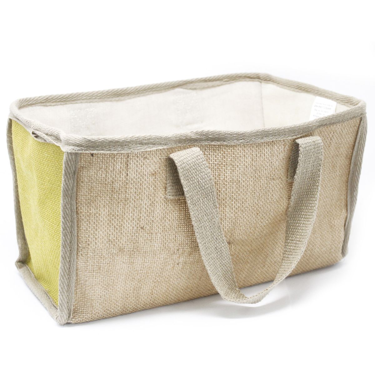 Cesto grande de juta - 33x18x20 cm - Amarelo