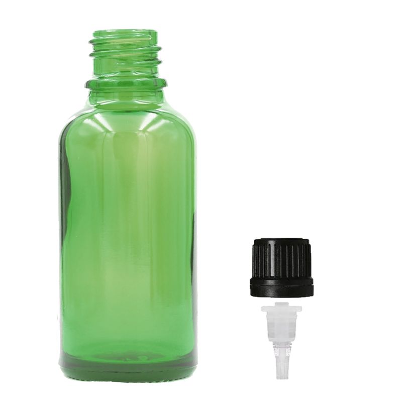 100ml Zelená Skleněná Lahvička - Bez Uzávěru