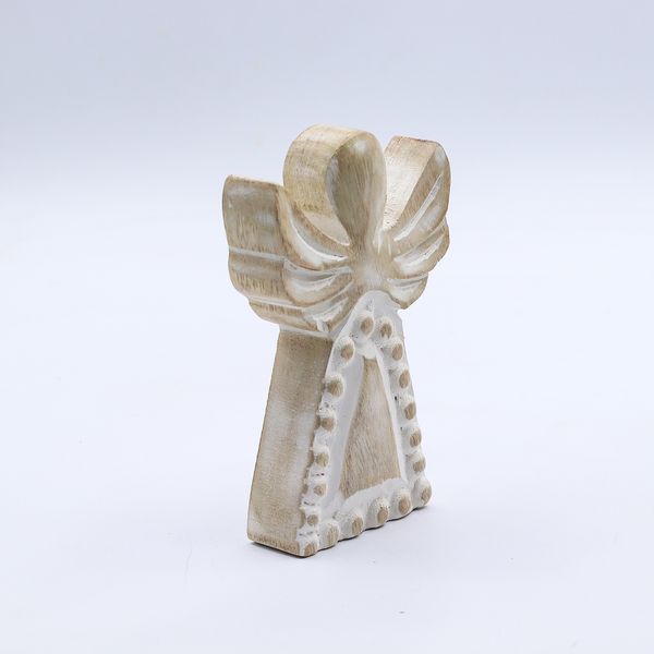 Mango Wood Angel - Whitewash