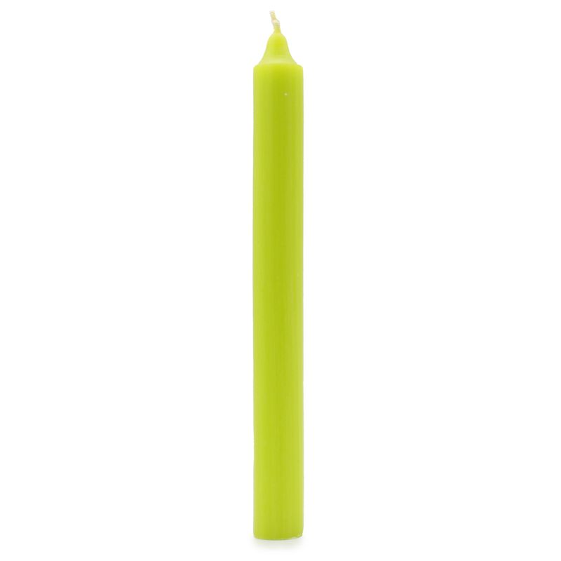 Bulk Solid Colour Dinner Candles - Rustic Lime Green - Pack of 100