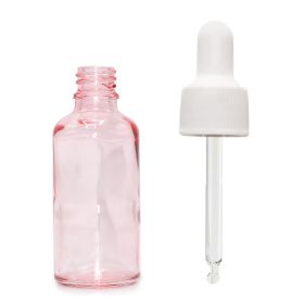 30ml Sticlă Roz cu Pipetă - Cu Pipetă Albă