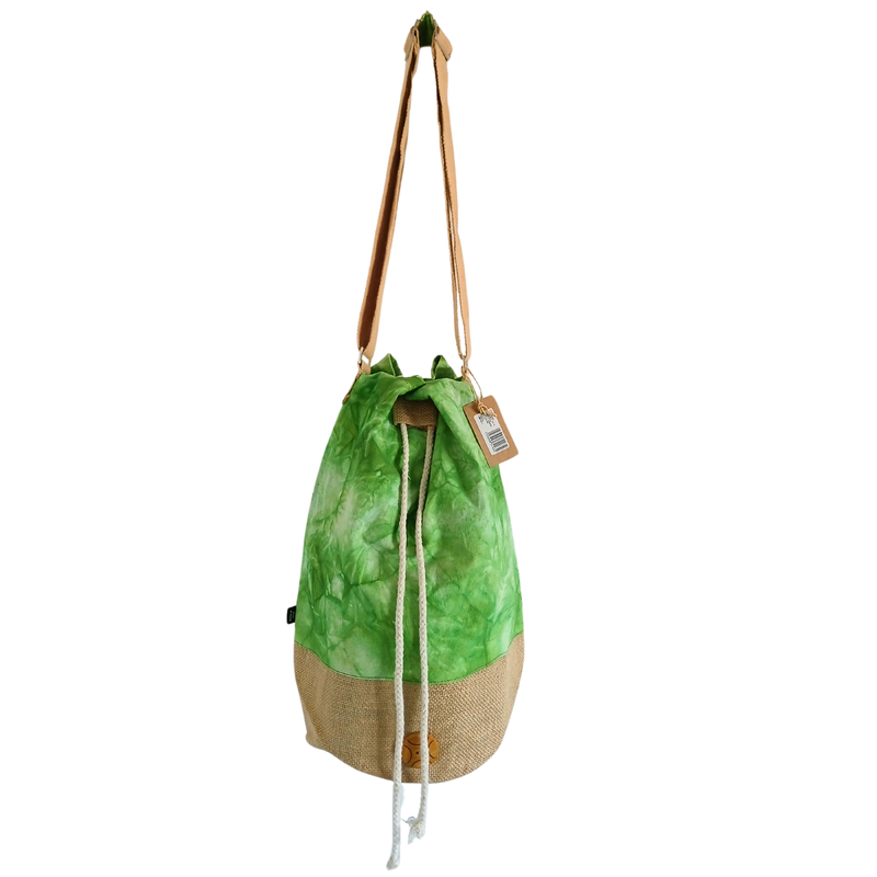 Sac à dos 100 % naturel - Vert effet délavé - Arbre de Vie