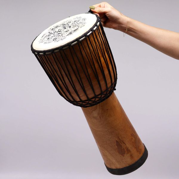 Tambour Djembé Fait Main à Plateau Large - 50 cm