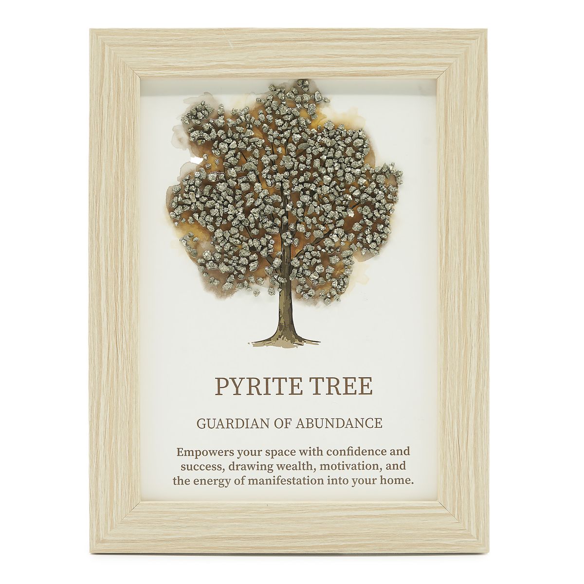 Quadro de pedras preciosas - Árvore da Vida - pirite (20x14,7x1 cm)