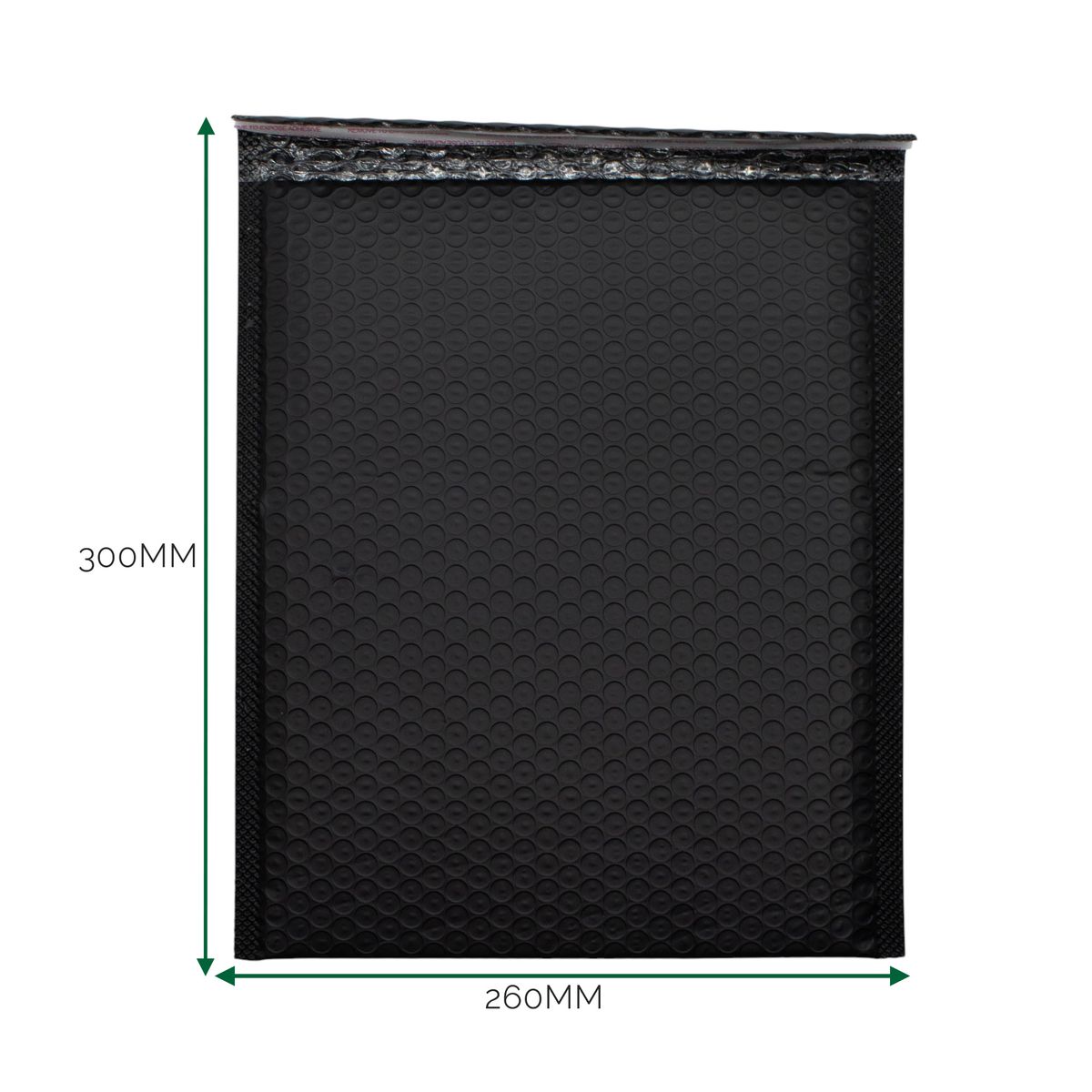 Envelope de bolhas de polietileno preto (260x300+40 mm)