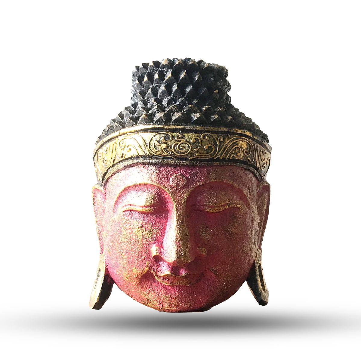 Decoração pra casa Cabeça de Buda - 25 cm - Vermelho Brilhante