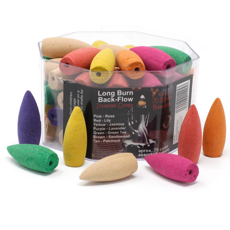 Longs Cônes d'Encens pour Fontaine - Assortiment de Senteur - 30 mins de Combustion