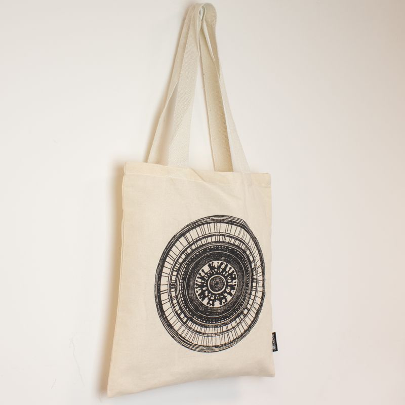 Iconic Basic Tote Bag - Urban Mandala - (40x37cm) - Natural 4oz