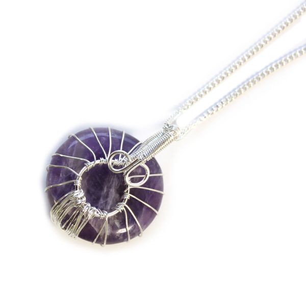Collier de pierres précieuses Arbre de Vie - Améthyste