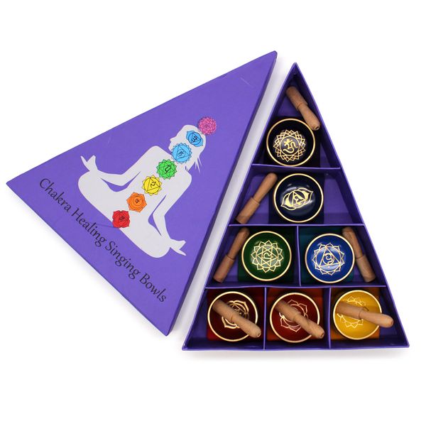 Coffret cadeau bol chantant pyramide des chakras