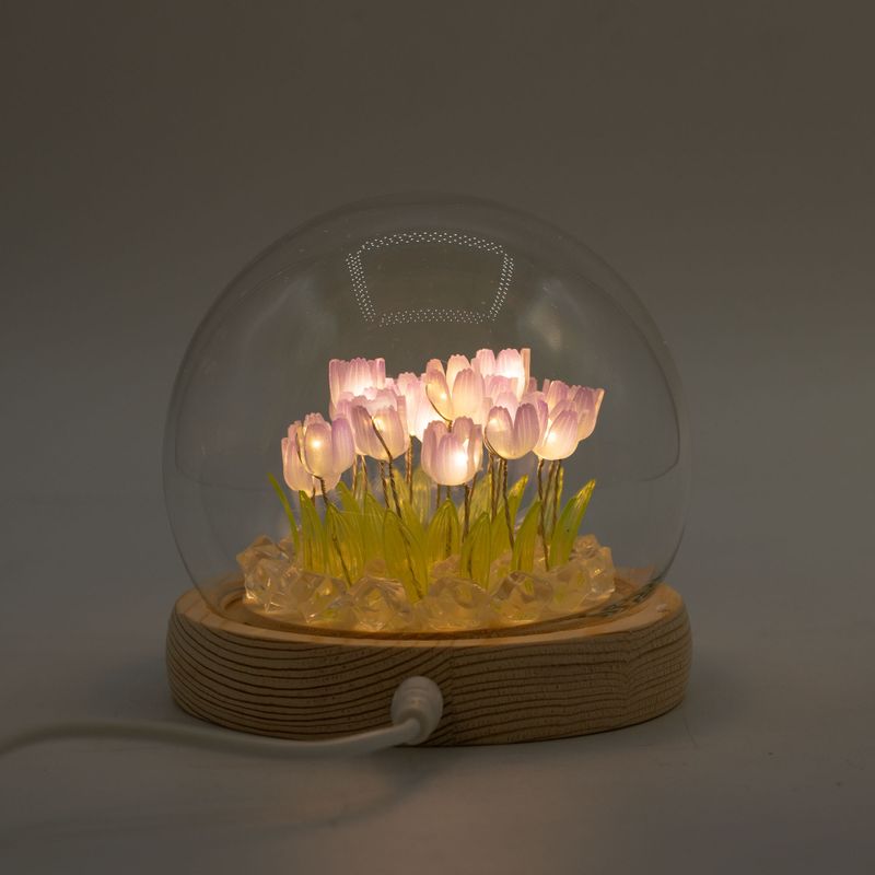 Градински купол с флорално сияние - 20 лалета - LED USB