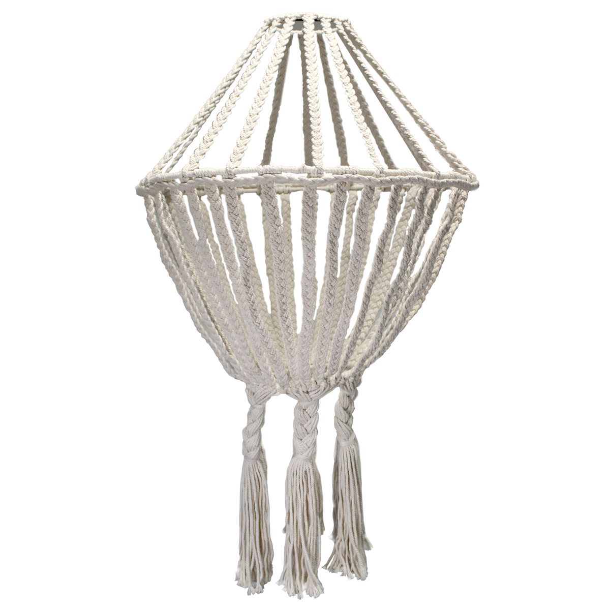 Candelabro de gota grande em macramé - Natural