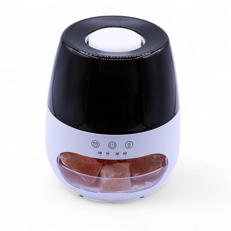 Difusor de aroma con efecto de llama de piedra de sal - USB blanco - Cambio de color y temporizador