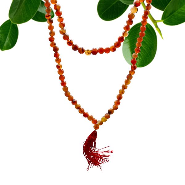 Mala tibétain Cornaline