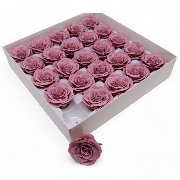 Fleur de savon artisanale - Lrg (7-couches) Rose Vintage - Mauve Opératique
