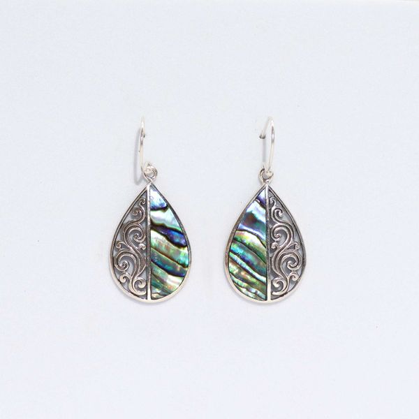Shell & Silver Earrings - Teardrop- Abalone