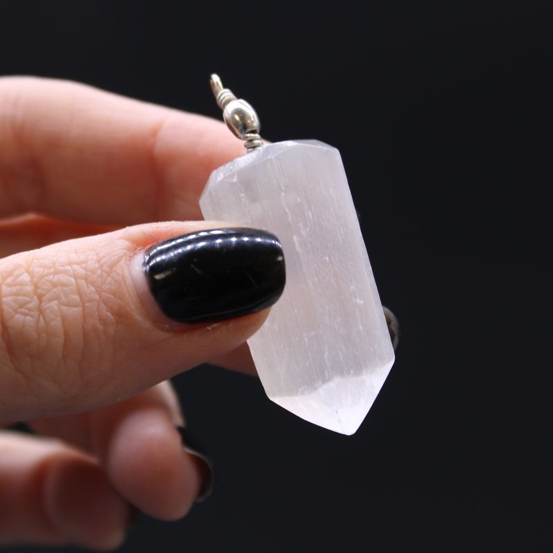 Selenite Oblix Pendent