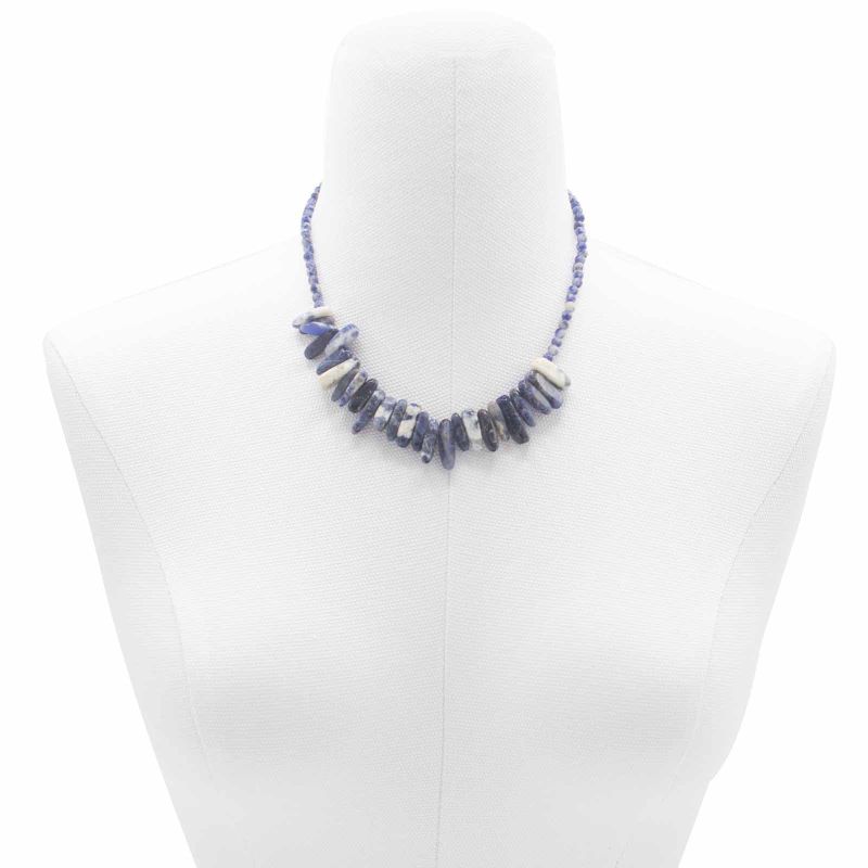 Collier de Gemmes Longues - Sodalite