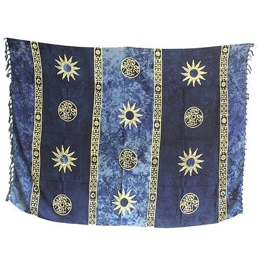Sarongs Celtiques de Bali - Symboles du Soleil (4 Couleurs Assorties)