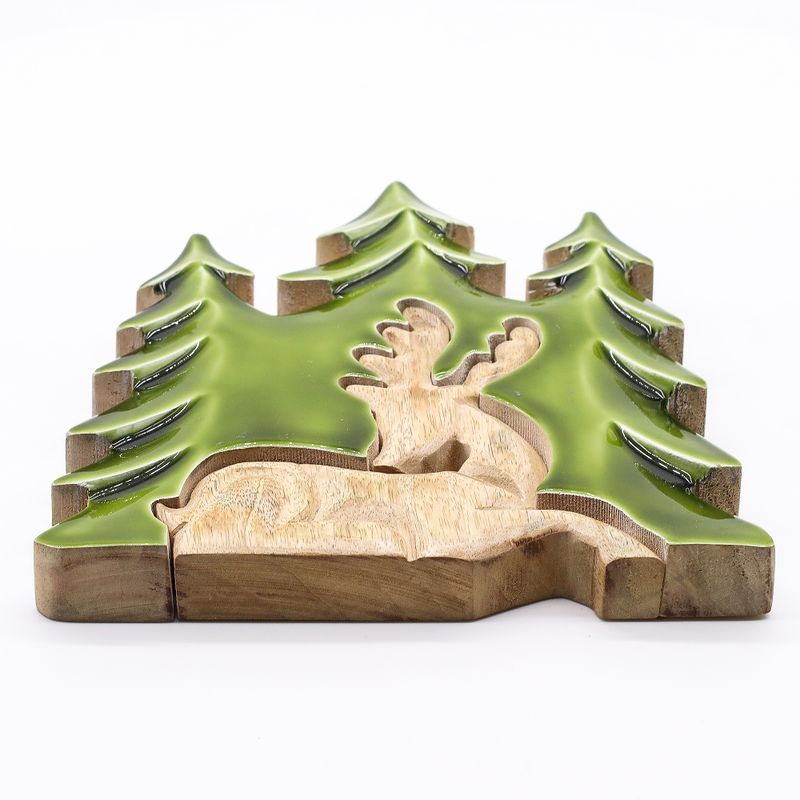 Lost in the Forest -  Stag in the Forest 3D Wooden Decoration