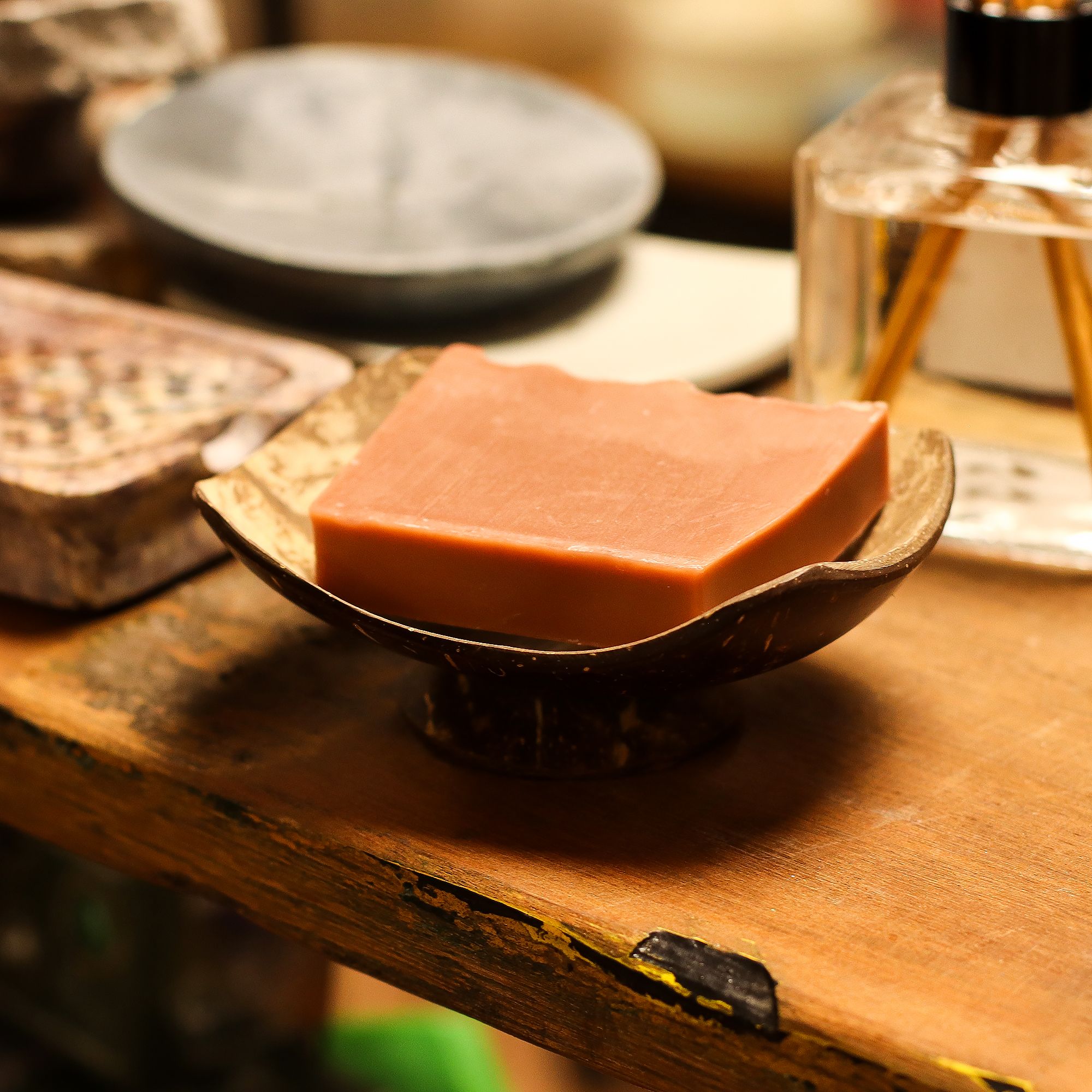 Natural Coconut Soap Dish - Square - 11cm
