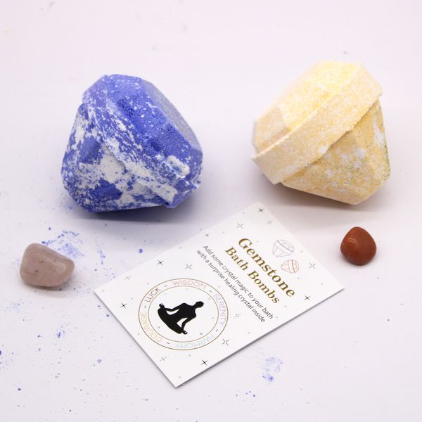 Bomba de Baño de Piedras Preciosas - Blanca y Violeta