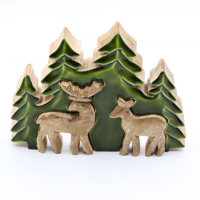 Lost in the Forest -  Two Dear in the Forest 3D Wooden Decoration