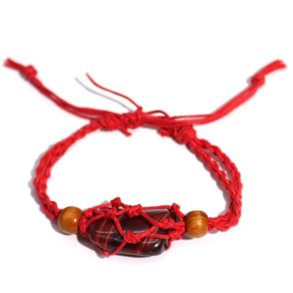 Bracelet en cordon pour  pierres précieuses 20-28 cm/7,8-11 pouces - Rouge