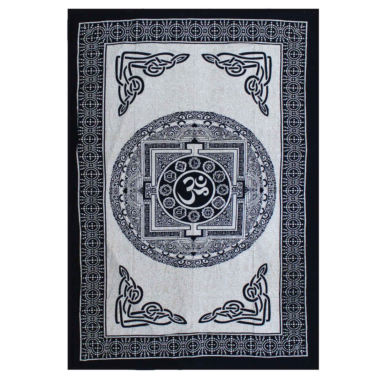 Colcha Individual de Algodão + Tapeçaria de Parede - Macaco - Mandala OM