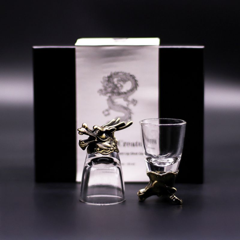 Gift Set of 6 Bottom Up Shot Glasses (50ml) - Mystical Creatures